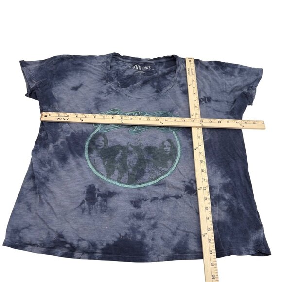 Aerosmith Tie-Dye T-Shirt Knit Riot Medium Blue Graphic Band Tee - Picture 3 of 4